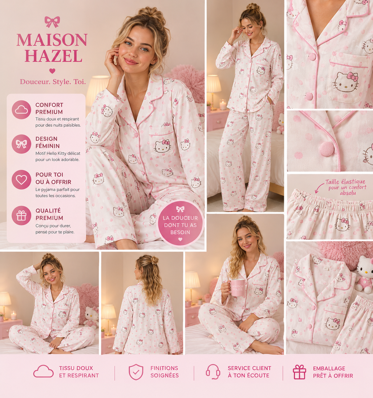 PYJAMA HAZEL KITTY🐱 🩷