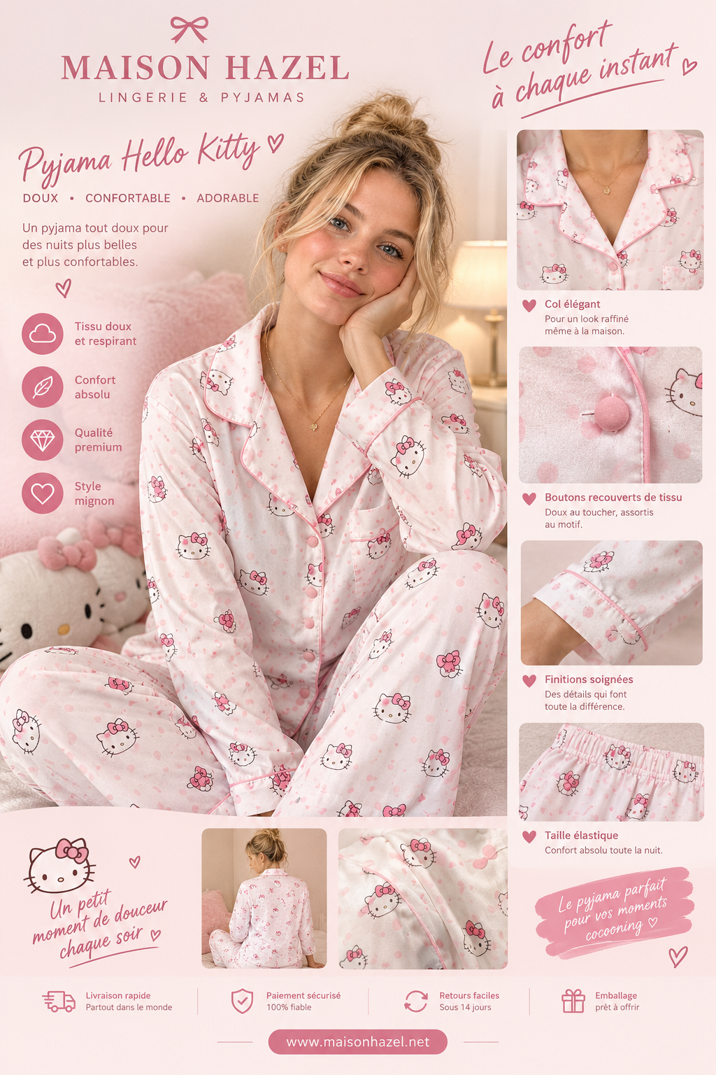 PYJAMA HAZEL KITTY🐱 🩷